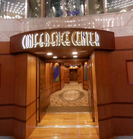 Entrance to the Conference Rooms on the Voyager of the Seas ship. There was one big room on the left, and two small ones on the right.