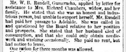 extract from the Destitute Board article in the South Australian Register, 22 April 1856