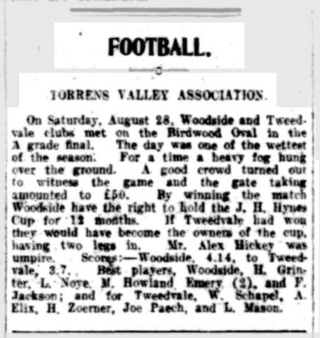 FOOTBALL. (1926, September 4). The Register (Adelaide, SA : 1901 - 1929), p. 7. Retrieved November 3, 2013, from http://nla.gov.au/nla.news-article54867813
