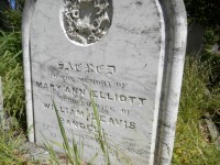 Mary Ann Elliott Randell's gravestone at Salem Baptist Church, Gumeracha
