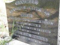 Phebe Randell's headstone at Salem Baptist Church, Gumeracha