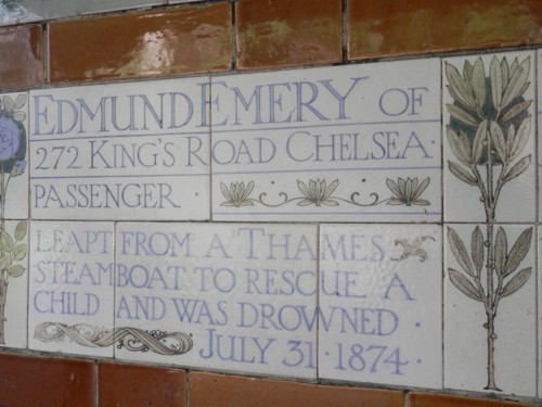 tiles detailing heroes at Postman's Park, London