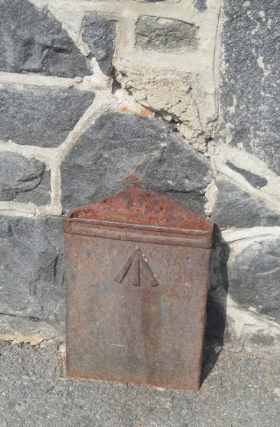 convict symbol on an old something outside a hotel on Guernsey