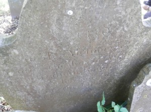 George Randle's headstone at Berry Pomeroy church, Devon