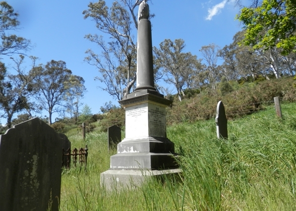 the tall headstone is that of William Beavis Randell (and other family members), and is in the Salem Baptist Church Cemetery at Gumeracha, South Australia - taken April 2013