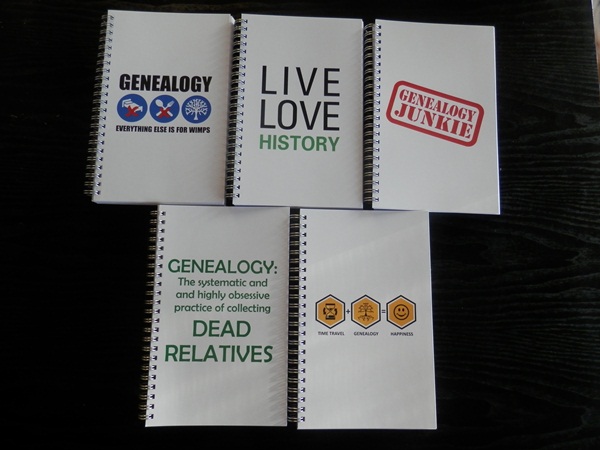 Genealogy notebooks at Cafepress