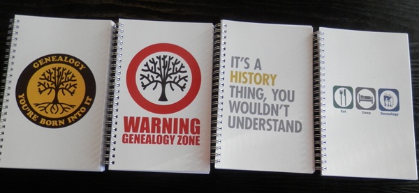 Genealogy notebooks at Cafepress