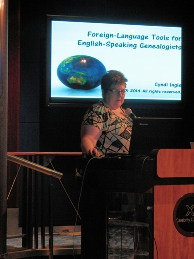 Cyndia talking on Forgein-Language Tools for English-Speaking Genealogists