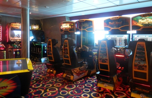 there's even a room of arcade games on this ship