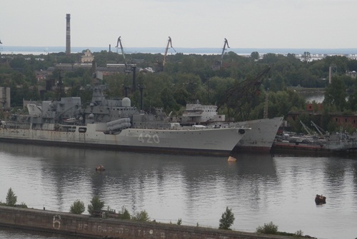 old naval ships at Kronstadt, Russia