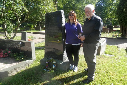 my dad and I next to my 3x great grandpa's grave (Gustaf Wilhelm Winter)