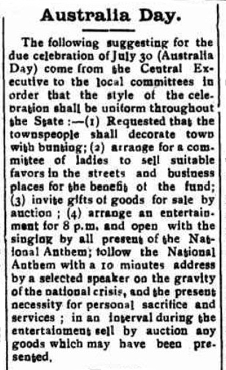 Adelong and Tumut Express and Tumbarumba Post, 16 July 1915, p. 2. http://nla.gov.au/nla.news-article112677230