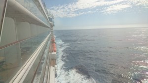 view backwards from the bridge of the Celebrity Solstice