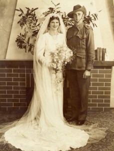 Evelyn Randell & Cecil Hannaford, married at Gumeracha in 1941
