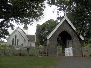 Church and cemetery at Te Waimate Mission, New Zealand