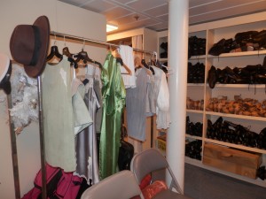 costume area of the stage performers