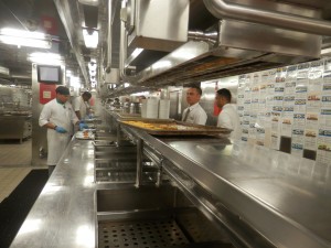 one of the galley (food preparation) sections onboard