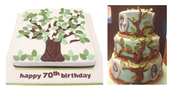 here's just two examples of family tree cakes