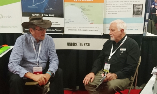Dick Eastman and Alan Phillips at the Unlock the Past stand