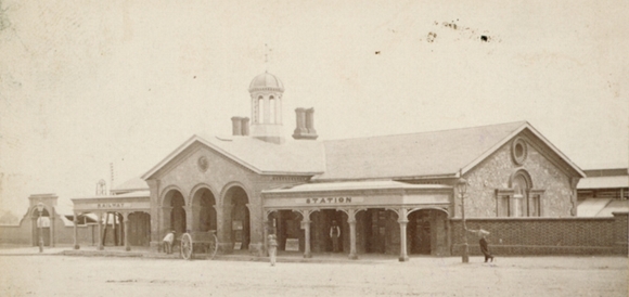 Adelaide Railway Station, North Terrace, 1870 [From the State Library of South Australia, Number: B.....]