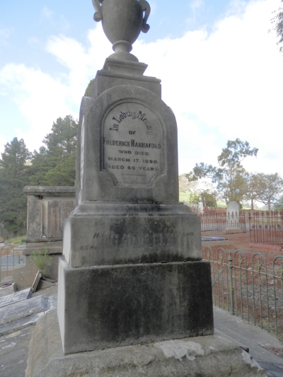 Frederick Hannaford's grave, Cudlee Creek, South Australia