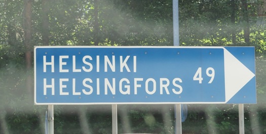 all signs are in Finnish (top), and Swedish (bottom)