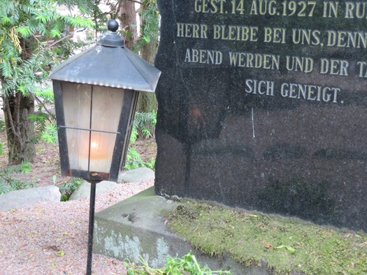 candle lantern on grave