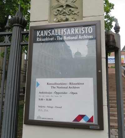 the National Archives of Finland in Helsinki
