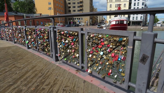 aLove Lock bridge in Helsinki